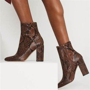 Aldo Aurella Brown Snake Skin Ankle Boot